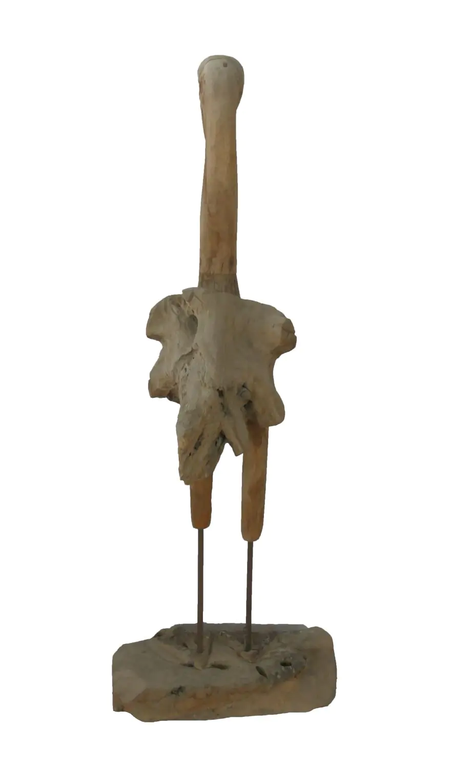  Product image 3 of the product “Flamingo, made from teak root pieces, about 1,10 mtr high-. 2 Parts, metall feet. ”